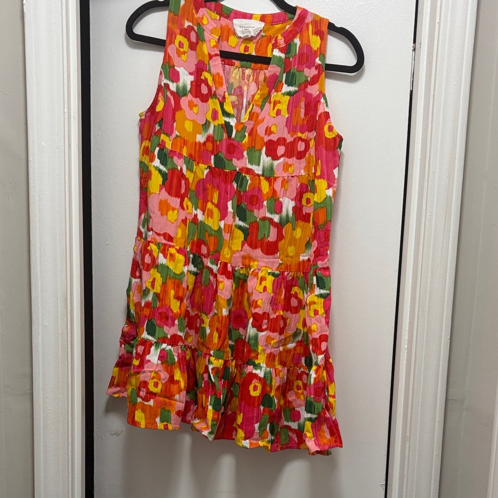 Pomander Place Floral Sleeveless Dress - Pink, Red, Yellow, Green
